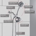 thumbnail image 4 of Xihbxyly Juego de Cabezal de Ducha Multifuncional, Acabado Espejo, Rociador de Mano y Superior, 5 Modos de Relajación, Divisor de 3 Vías, Caudal Personalizable, Fácil Instalación, Ideal para El Baño,, 4 of 7