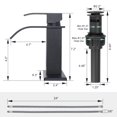 thumbnail image 3 of Wowow Waterfall Bathroom Faucet Matte Black Faucet for Bathroom Sink Single Handle Mixer Tap Lavatory Vanity Faucet with Deck Plate and Pop Up Drain, 1 or 3 Hole, 3 of 8