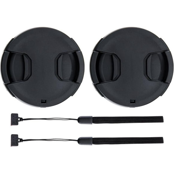 ERDS-2-Pack 58mm Front Lens Cap Cover with Cap Keeper for Canon EOS Rebel T7 T6 T5 T100 4000D 2000D SL3 SL2 SL1 T8i T7i T6s T6i T5i T4i T3i T2i T1i with EF-S 18-55mm Kit Lens & More 58mm Threaded Len