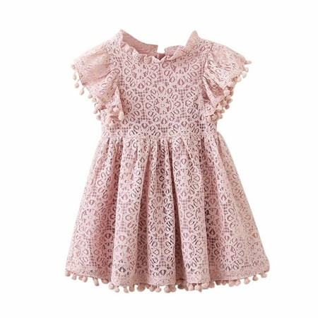 

AIMAOMI Kids Baby Girls Floral Print Lace Princess Hollow Dress Clothes H