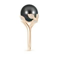 thumbnail image 4 of ANGARA Tahitian Cultured Pearl Olive Leaf Bypass Ring in 14K Rose Gold for Women | June Birthstone, Birthday, Anniversary, Jewelry Gift for Women | Pearl Ring, 4 of 8