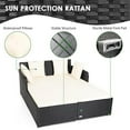 thumbnail image 3 of Pemberly Row Patio Rattan Cushioned Sofa Daybed with Pillows in Beige, 3 of 12