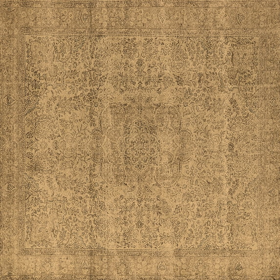 Ahgly Company Indoor Square Oriental Brown Industrial Area Rugs, 8' Square