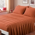 thumbnail image 6 of Aisbo King Comforter Set Seersucker 7 Pieces, All Season Luxury Bed in a Bag for Bedroom, Bedding Set with Comforters, Sheets, Pillowcases & Shams, Burnt Orange, 6 of 10