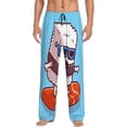 thumbnail image 2 of Goofa Sushi Salmon Surfing Printed Soft Pajama Pants for Men, Wide Leg Comfy Casual Lounge Yoga Pants-Small, 2 of 9