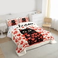 thumbnail image 3 of Homewish 3D Heart Print Full Size Comforter Sets,Romantic Valentines Day Bedding Comforter Set,Black Cute Cat Bedding Sets For Men Women,Ultra Soft Home Decor Reversible,3-Piece, 3 of 8