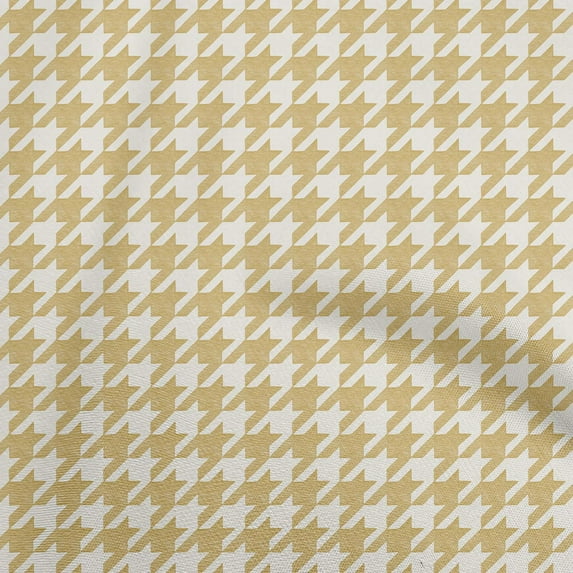 oneOone Rayon Beige Fabric Houndstooth Diy Clothing Quilting Fabric Print Fabric By Yard 56 Inch Wide
