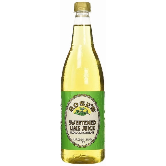 Rose’s Sweetened Lime Juice, 1 Liter (33.8 Fluid Ounces) Plastic Bottle (Pack of 2)