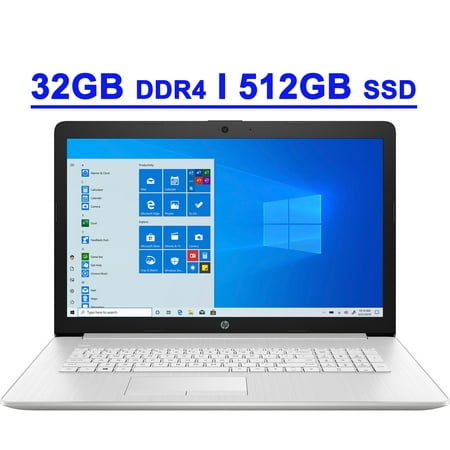 HP Flagship 17 Premium Business Laptop Computer 17.3" FHD IPS Display (100% sRGB, 300 nits) Intel Core i3-1115G4 32GB DDR4 512GB SSD Intel UHD Graphics Office365 SuperSpeed USB WiFi Win11 Silver