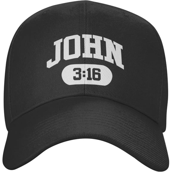 John 316 Christian Faith Believer Jesus Black Cowboy Hat Baseball Cap Adjustable Trucker Caps Casual Sun Hat for Men