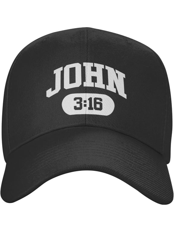 John 316 Christian Faith Believer Jesus Black Cowboy Hat Baseball Cap Adjustable Trucker Caps Casual Sun Hat for Men