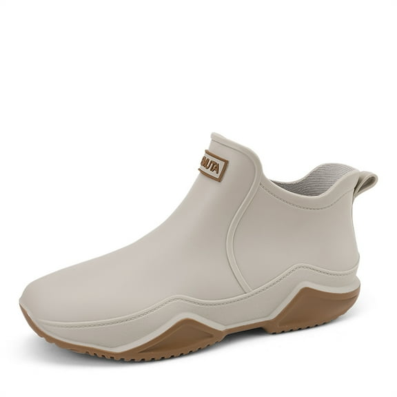 Men's and Women's Anti-Slip Waterproof Comfortable Work Shoes for Kitchen Garden Hospital Outdoor Waterproof Short Ankle Rain Boots Slip-On Water Shoes