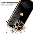 thumbnail image 3 of for iPhone 14 Pro Max Case Love Heart Plating Electroplate Luxury Elegant Camera Protector Soft TPU Shockproof Protective Corner Back Cover Designed for iPhone 14 Pro Max Case -Black, 3 of 6