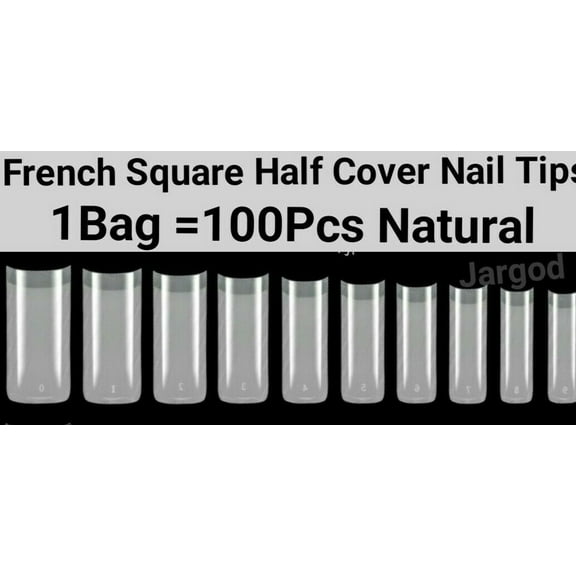 100pcs French Half cover Square Nail Tips Artificial False French Nail Tips Jargod