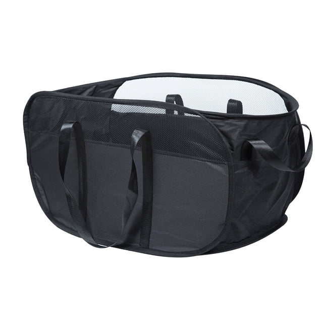 Cesto de Ropa Sucia Plegable, Almacenamiento de Ropa para el Hogar, Cesto de Lavado Portátil, Cesto Plegable de Tela Oxford, Negro
