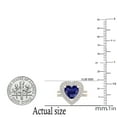 thumbnail image 5 of Dazzlingrock Collection 8mm Heart Blue Sapphire & Round White Diamond Double Halo Engagement Ring Set for Women (0.65 ctw, Color I-J, Color I2-I3) in 10K Rose Gold, Size 9.5, 5 of 6