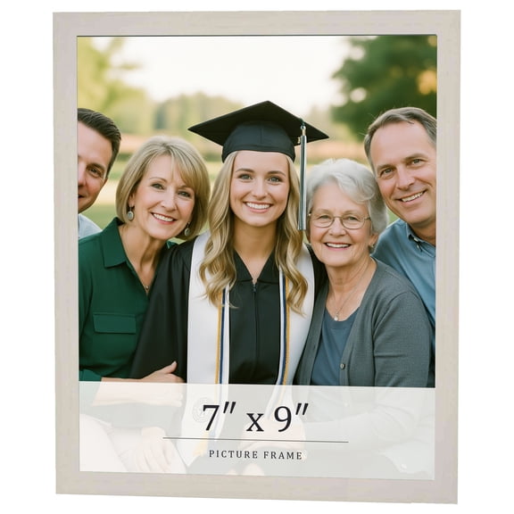 7x9 Frame White Wheat Solid Wood Picture Frame | Moulding Width 0.75 Inches | Interior Depth 0.5