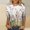 White, variant on AXXD Women Workout Tops O-Neck Printed 3/4 Sleeves Womens Summer Tops Free Shipping Sky Blue 8