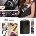 thumbnail image 4 of Yuyamidu Seaside Car Seat Cover Set Colorful Sunset Steering Wheel Cover Seat Belt Strap Cover Auto Center Console Pad Cover Lip Balm Holder Keychain Coasters, 13 PCS Set, 4 of 6