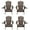 Dark Brown, variant on 35 x 32 x 28 in. Foldable Adirondack Chair with Cup Holder, White - Set of 4