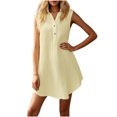 thumbnail image 2 of WRKEKC Robes d'Été Décontractées pour Femmes, Robes d'Été Grande Taille, Robe Décontractée pour Femmes à Col en V Raglan de Couleur Unie Irrégulière à Manches Courtes à Col en V Longueur Genou, 2 of 8