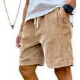 thumbnail image 3 of Mokaloha Mens Shorts, Casual Corduroy Drawstring Elastic Waist Pacificozy Shorts, Summer Loose Fit Beach Short with Pockets, 3 of 9