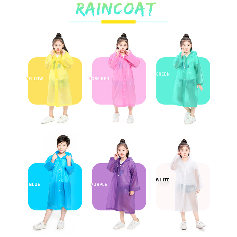 Tomshine 's Raincoat Thickened Waterproof Girls Rain Coat Clear Transparent Hooded Rain Coats Rainwear Suit - image 4 of 5