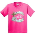 thumbnail image 3 of Inktastic Easter He Has Risen with Cross and Flowers Youth T-Shirt, 3 of 5