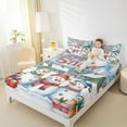 thumbnail image 4 of Manfei Cute Snowman Full Size Sheets 4pcs for Children, Happy New Year Bed Sheets, Let It Snow Print Sheet Sets, Luxury Bedroom Decor, 4 of 7