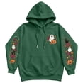 thumbnail image 4 of Hoodies for Women Goth Halloween Ghost Pumpkin Floral Graphic Pullover Hooded Sweatshirt Streetwear Holiday Top Fall Winter Oversized Sweatshirts with Kangaroo Pocket Army Green 2XL, 4 of 4