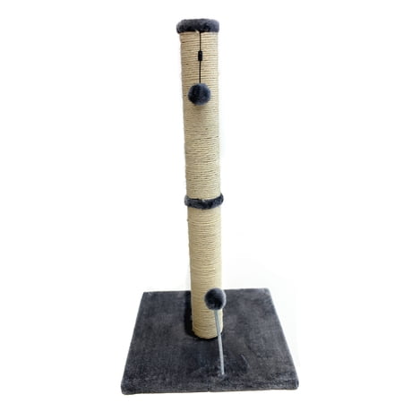 Cat Craft 30 inch Sisal Scratching Post (Grey Fur 16x16 Base)