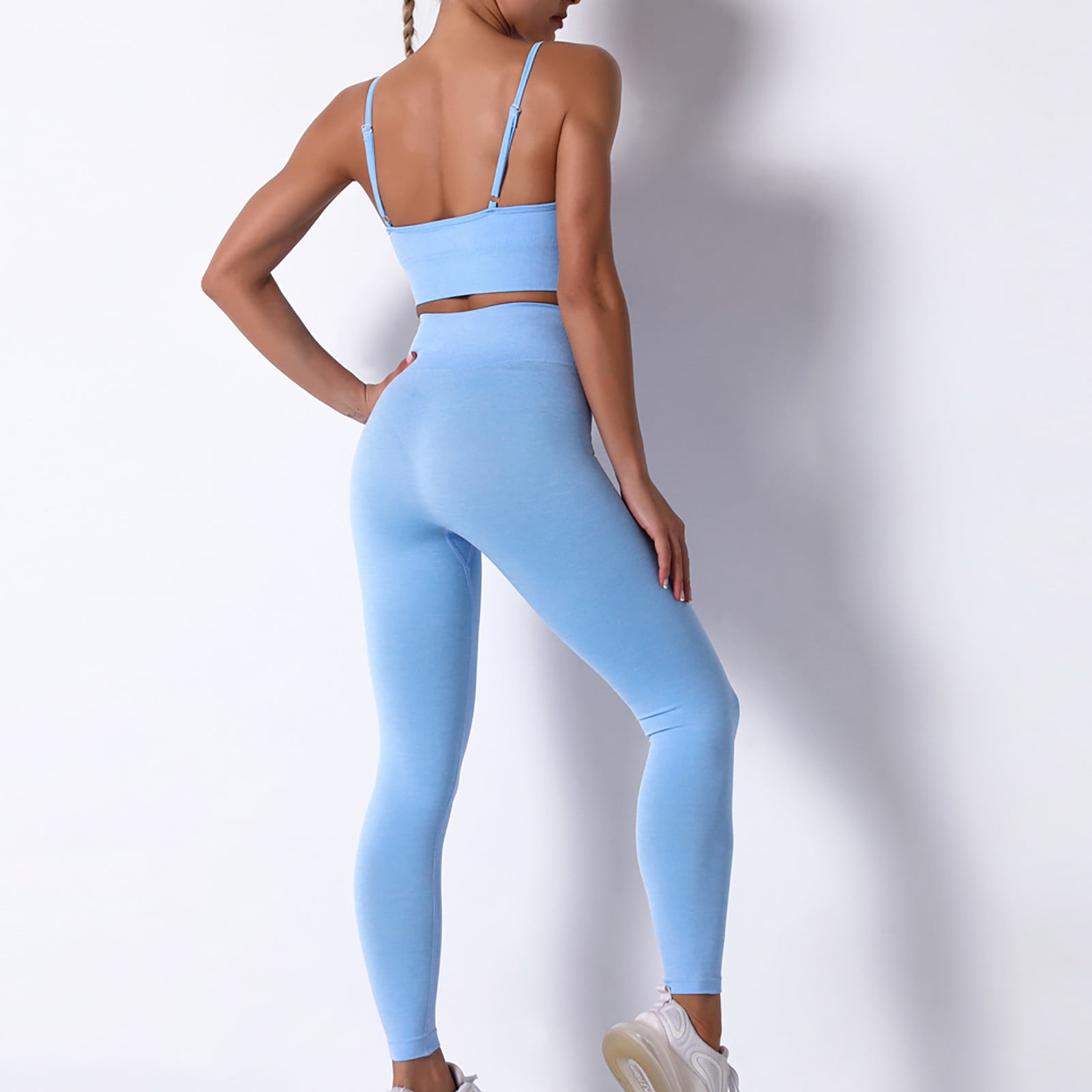 Blue High Waist Sports Leggings With Bra, Slim Fit at Rs 999/piece