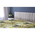 thumbnail image 5 of Ambesonne Floral Fitted Sheet, Abstract Art Style Asters, California King, Mustard Khaki Black, 5 of 5