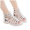 thumbnail image 3 of Xijirk Girls Sandals,Summer Children's Fashion Medium And Large Children's Roman Shoes with Soft Soles and Non for Kids,Toddler Girl Sandals/Toddler Boy Sandals(Color:Q4 White,Size:12), 3 of 8