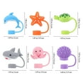 thumbnail image 2 of 6 Pcs Straw Toppers Cute Straw Covers Silicone Animal Straw Toppers Drinking Straw Covers Reusable Straw Tips, 2 of 9
