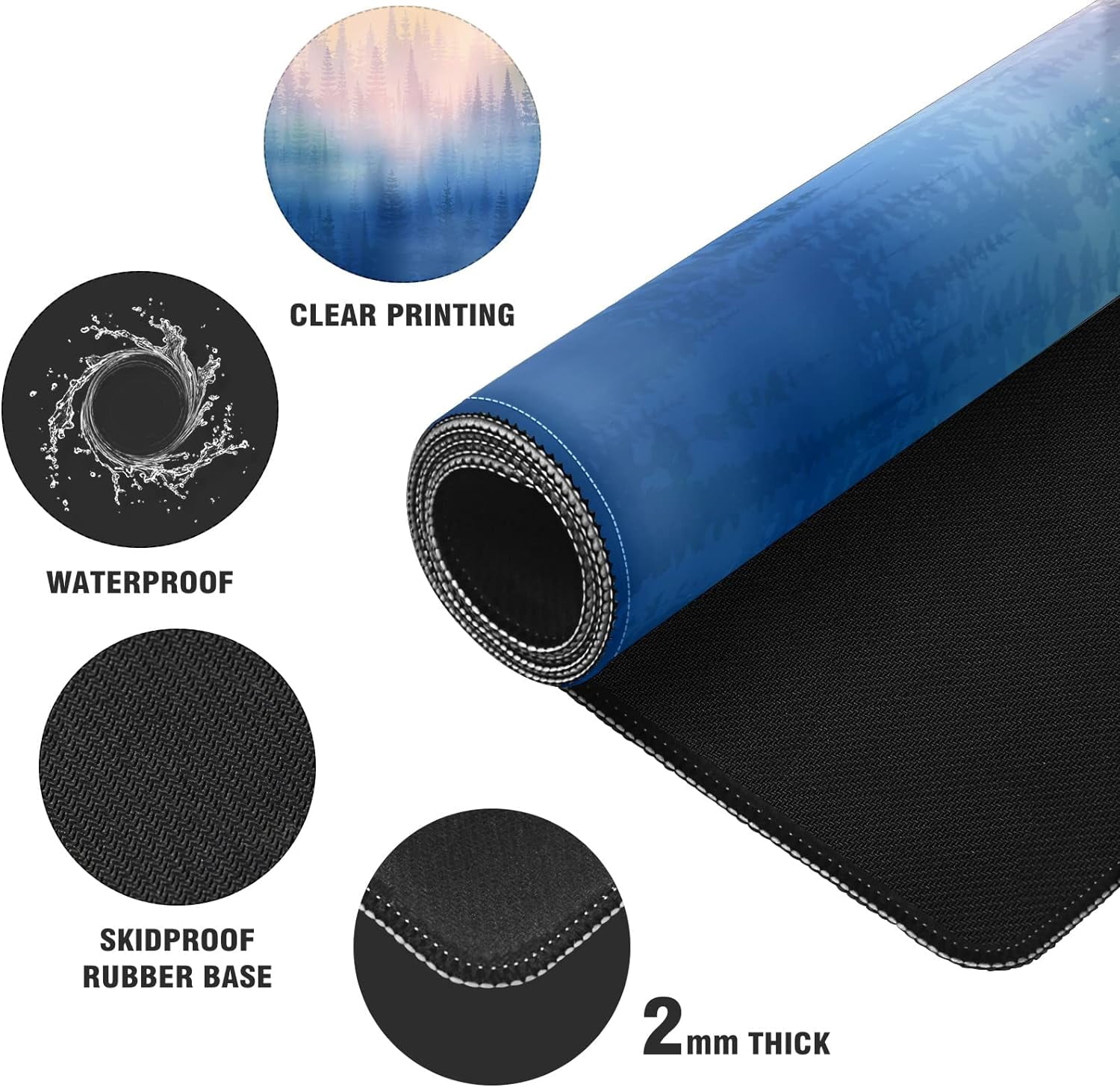 Gradient Forest Sunset Desk Mat, Desk Accessory, Cute Workspace, Trendy Workspace, Trendy, 35.4x15.7in Large Gaming Mouse Pad, Cute Desk Topper, Pretty Desk Pad