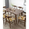 thumbnail image 5 of Sunflower Seat Covers for Dining Room Chairs Set of 4, Floral Stretchy Dining Chair Cushion Covers, Removable Washable Furniture Protector Rustic Newspaper Clipping Slipcovers for Office, 5 of 6