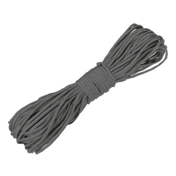 Uxcell Reflective Paracord Rope, 7 Strand Fluorescent Paracord Rope, 4 mm 98 ft for Camping Hiking (Gray)