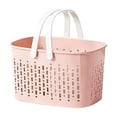 thumbnail image 2 of Hovilon Bath Storage Basket, Portable Plastic Shower Caddy with Handle & Drainage Holes, Waterproof Quick-Dry Toiletries Organizer for Bathroom Dorm Gym, Holds Shampoo Shower Gel Towels, Pink, 2 of 6