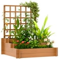 thumbnail image 1 of Outsunny 3 Tier Raised Garden Bed with Trellis for Climbing Plants Brown, 1 of 9