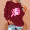 thumbnail image 2 of Rbaofujie Chandails pour Femmes Tendance Femmes Décontracté Manches Longues Col Rond Hauts Blouse Ample Sweat Imprimé Vin Automne Chandails à Capuchon pour Femmes, 2 of 4