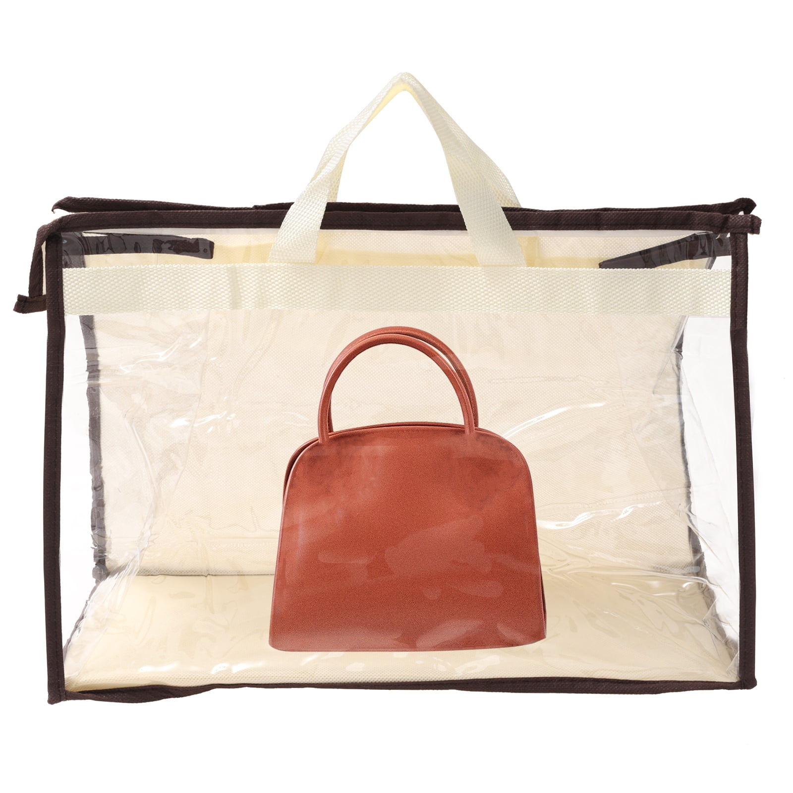 Unique Bargains Handbag Dust Purse Storage Organizer Cover 15.35"x 7.48"x11.42" Beige 1Pcs
