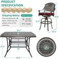 thumbnail image 6 of VIVIJASON 10-Piece Outdoor Bar Set, All Weather Cast Aluminum High Patio Dining Set with 8 Cushioned Swivel Bar Stools, Large 64" Square Patio Bar Height Table with Detachable Lazy Susan, 6 of 7