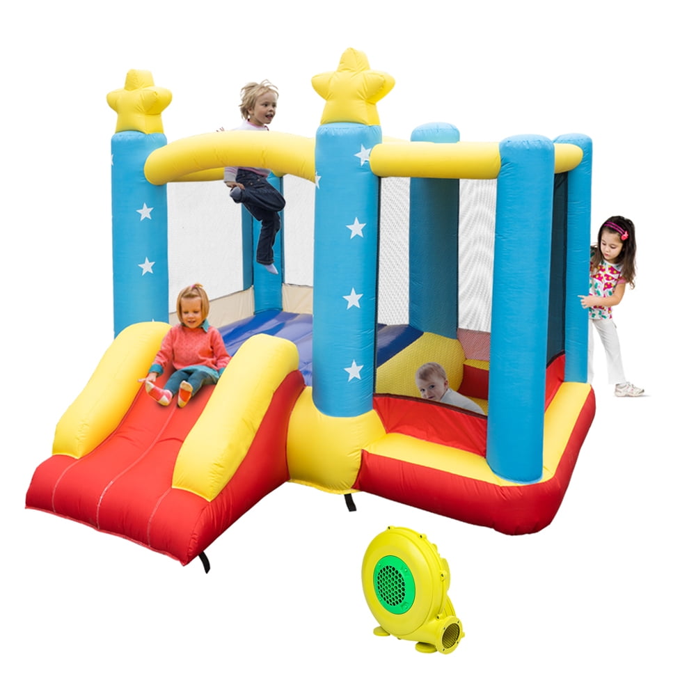 Kids Play Inflatable Bounce House Slide Game Jumping Castle 7′x7′ 50 balls 