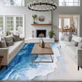 thumbnail image 3 of 6'x9' Area Rugs, Blue Coastal Indoor Outdoor Area Rug for Living Room Bedroom, Summer Beach Nautical Sea Ocean Washable Bathroom Rugs Kitchen Floor Carpet Mats Home Decor Aesthetic, 3 of 8