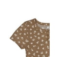 thumbnail image 4 of Wonder Nation Girls Short Sleeve Waffle Henley Knit Top, Sizes 4-18, 4 of 4