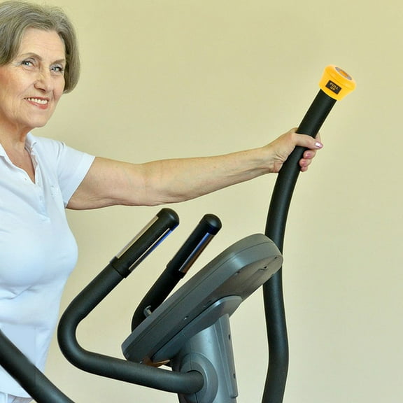 HOOWIFFY 2Pcs Yellow Alloy Exercise Equipment Handles with Antislip Grip for Gym Accessories