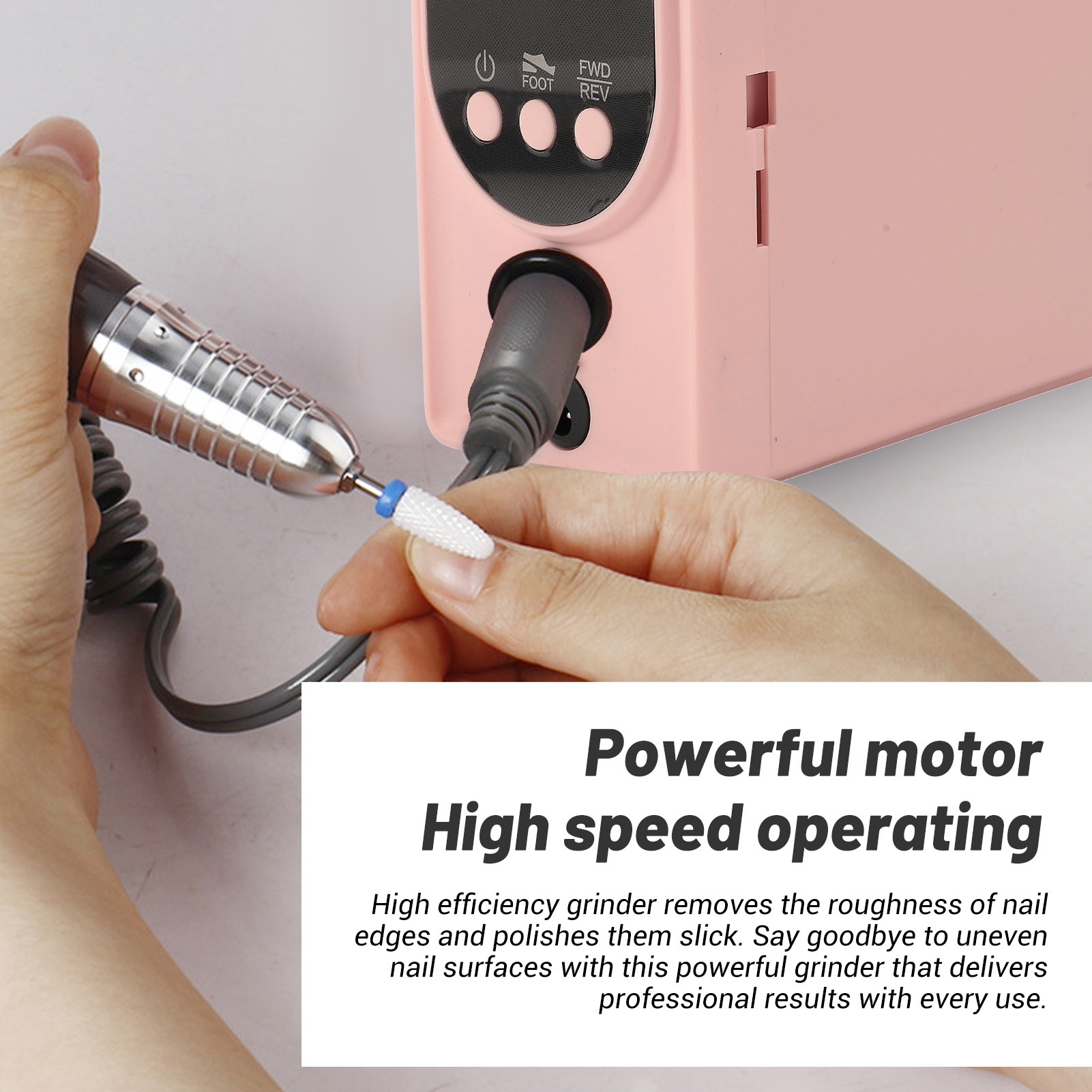 Electric Nail Drill Machine 35000RPM, Desktop Nail Grinder for Home and Salon Use