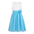 thumbnail image 3 of Sinleey Kids  Flower Girls Wedding Chiffon Dress Pleated Sleeveless Birthday Pageant Formal Gown White&Sky Blue 14, 3 of 7