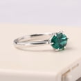 thumbnail image 2 of Lab Created Minimalist emerald ring sterling silver oval shaped 3 carat engagement ring May birthstone ring, 2 of 4